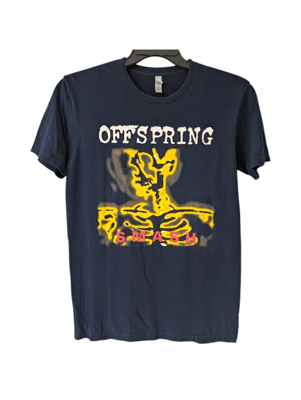 Next Level Mens M Offspring Smash Band T-Shirt Punk Rock Navy Blue 19x28 Grunge